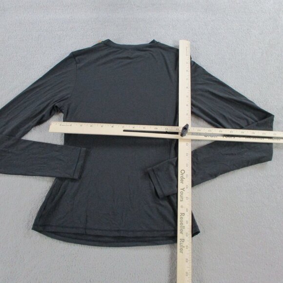 SKIMS Fits Everybody Long Sleeve T Shirt Womens Small Onyx Black Nylon NWT NEW - Picture 4 of 9
